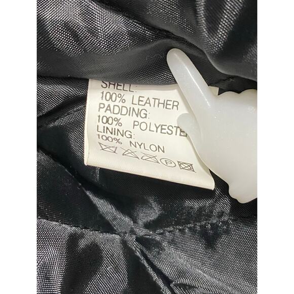 NWOT Women’s Black Fringe Leather Motorcycle Jacket Size Large Rose Inserts - Picture 9 of 15